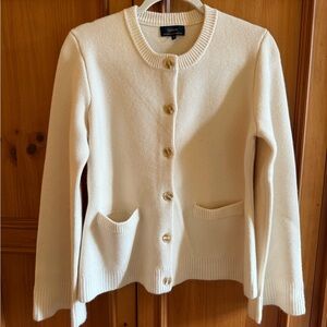 NWOT Quince Mongolian Cashmere Structured Cardigan, ivory, size medium